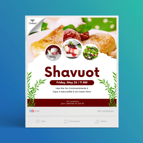 Cheesecake Shavuot Social Media Square Flyer