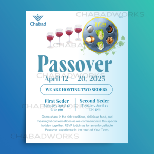 Breezy Watercolor Passover Seder Event Flyer