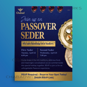 Gala Gold & Script "Join Us" Passover Seder Flyer