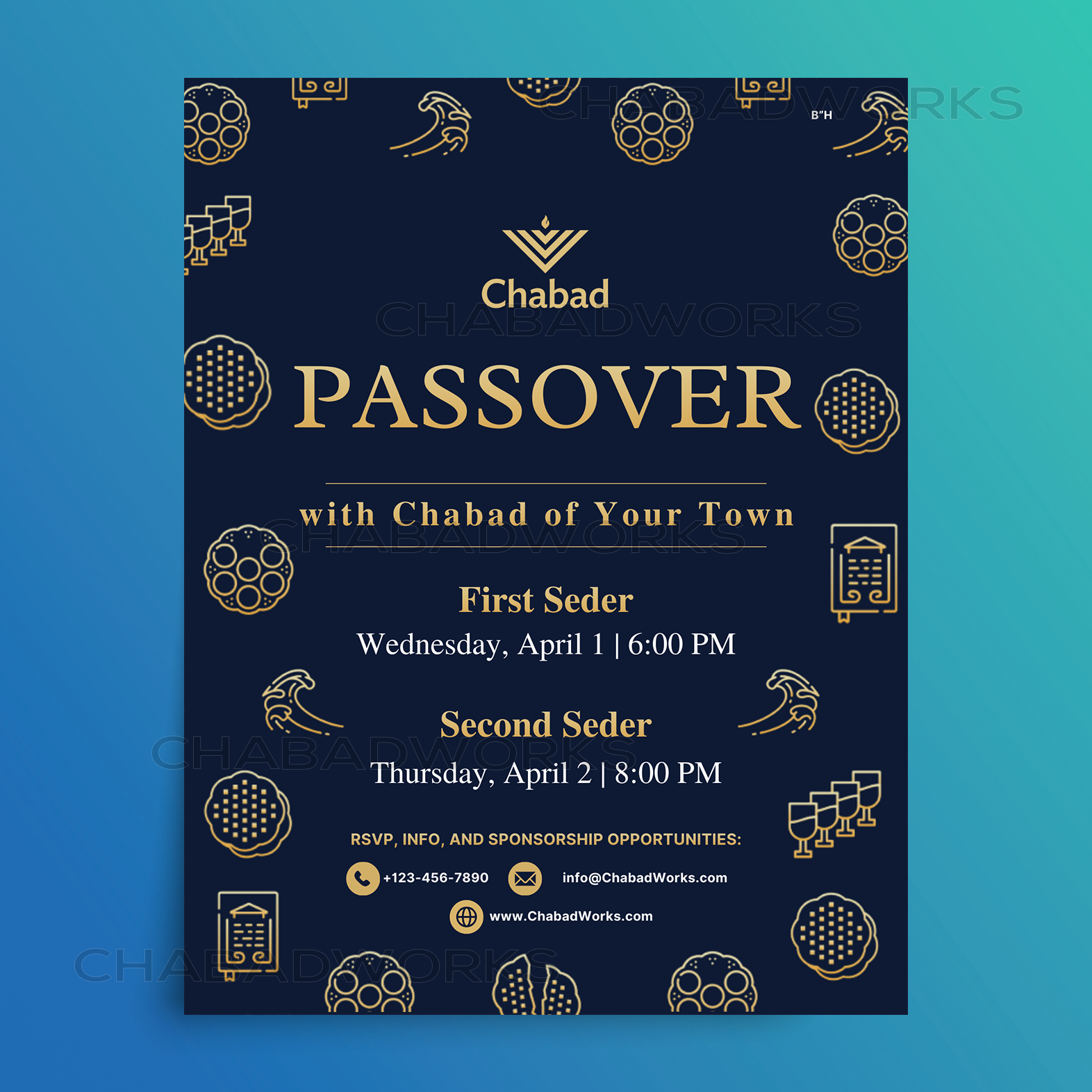 Modern Iconography Passover Seder Flyer