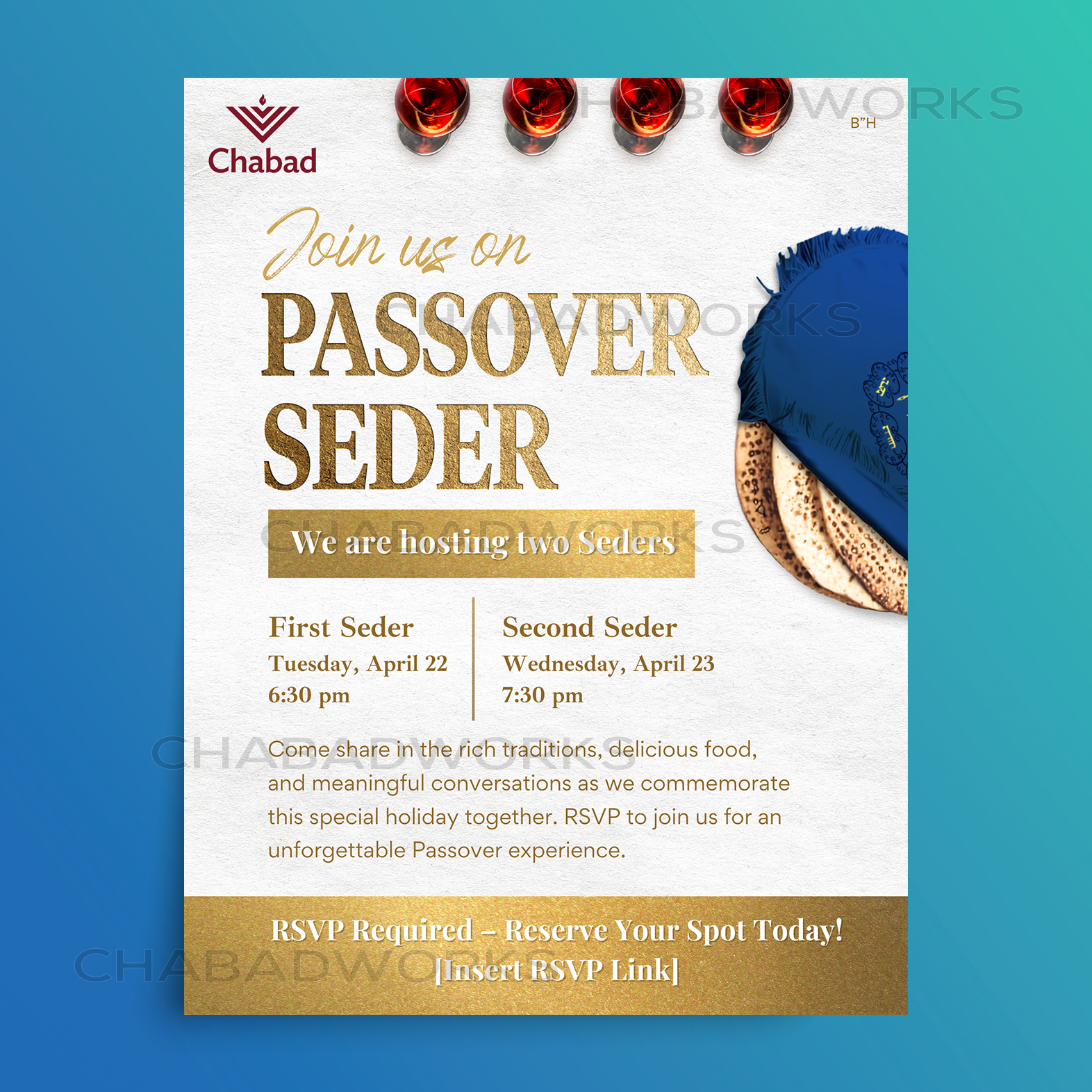 Premium Gold Passover Seder Event Flyer